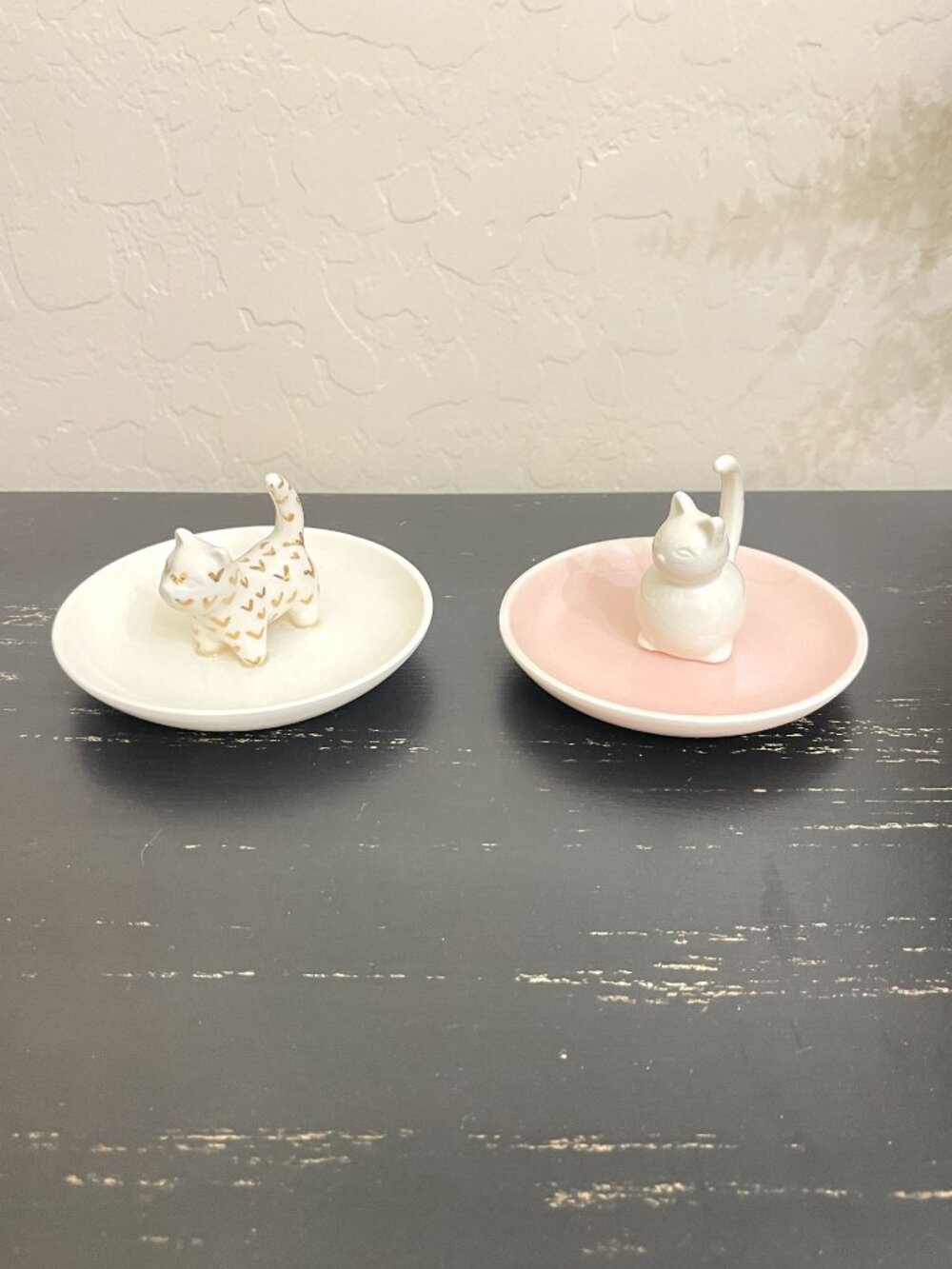 Kitty Cat Trinket Ring Dishes Set of 2 Jewelry Storage